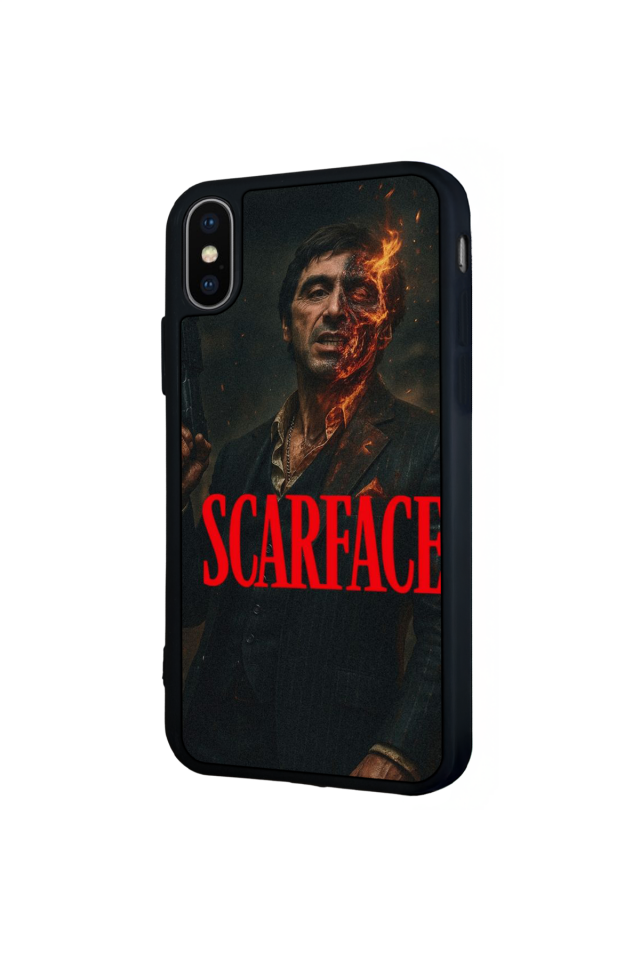iPhone XS Max Uyumlu Scarface Tasarımlı Glossy Premium Kılıf
