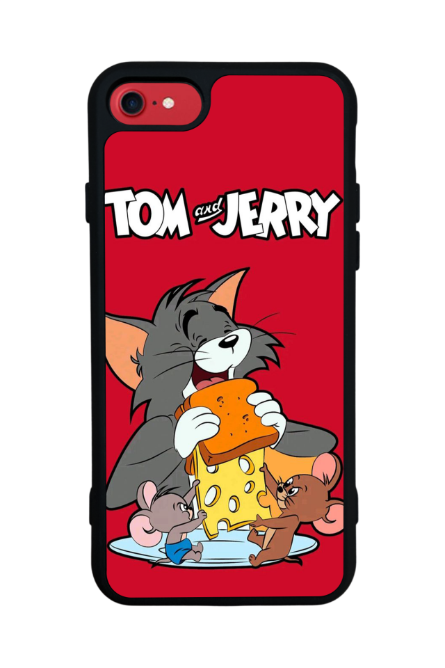 iPhone 8 Uyumlu Tom And Jerry Tasarımlı Glossy Premium Kılıf