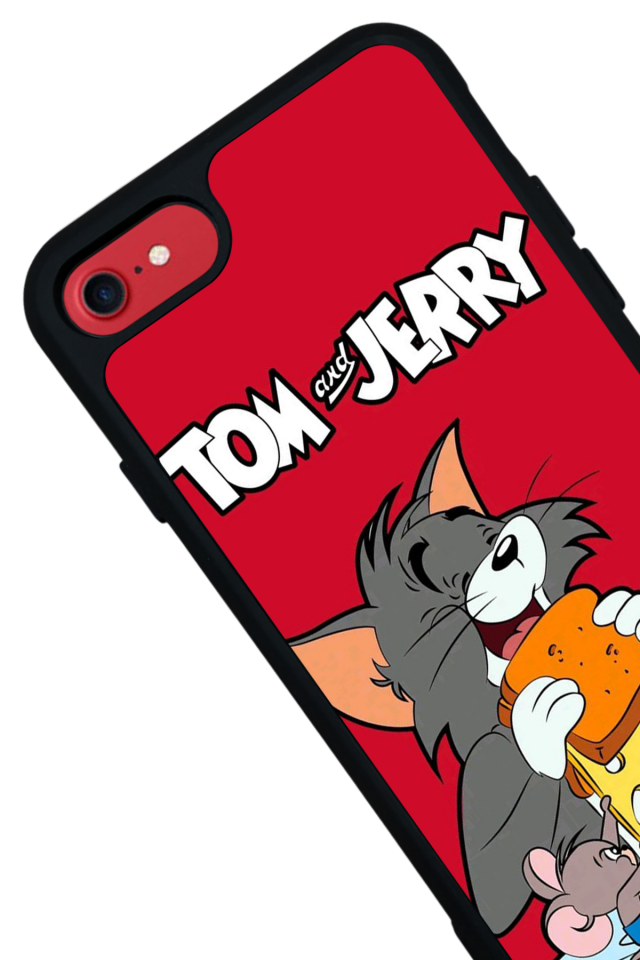iPhone 8 Uyumlu Tom And Jerry Tasarımlı Glossy Premium Kılıf