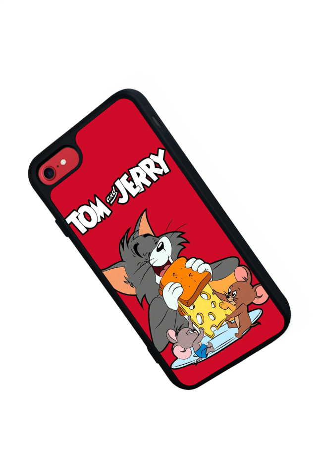 iPhone 8 Uyumlu Tom And Jerry Tasarımlı Glossy Premium Kılıf