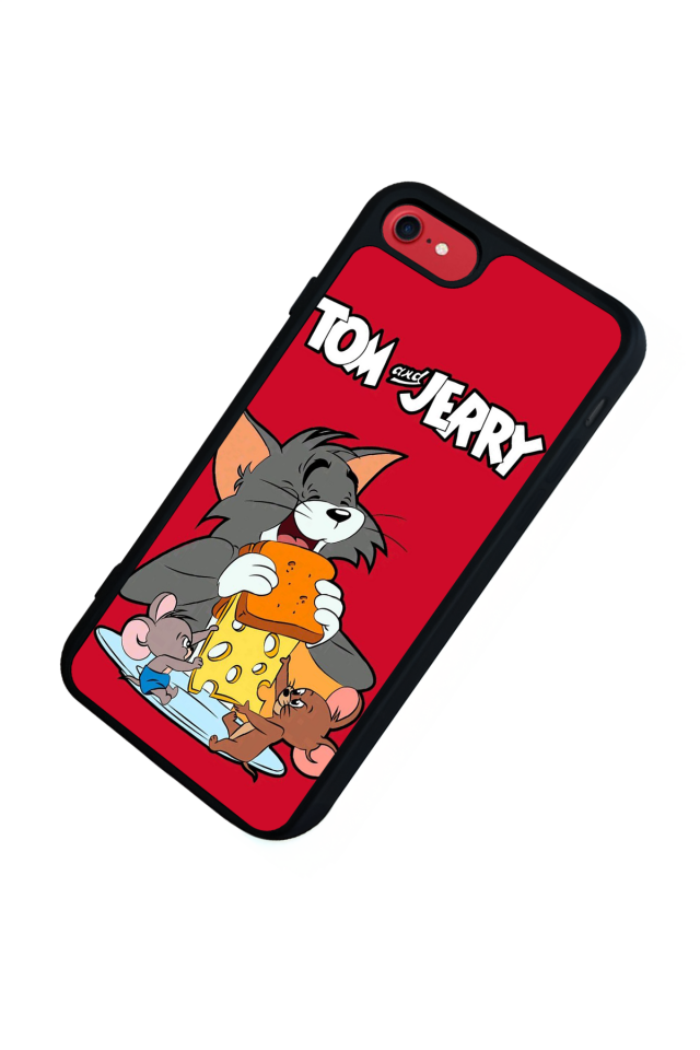 iPhone 8 Uyumlu Tom And Jerry Tasarımlı Glossy Premium Kılıf