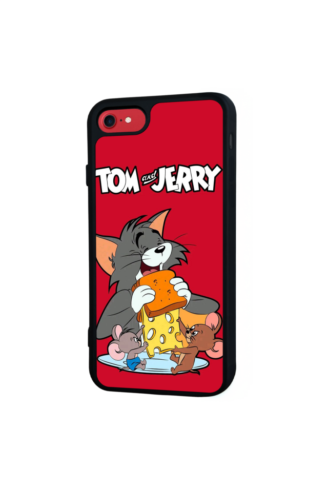 iPhone 8 Uyumlu Tom And Jerry Tasarımlı Glossy Premium Kılıf