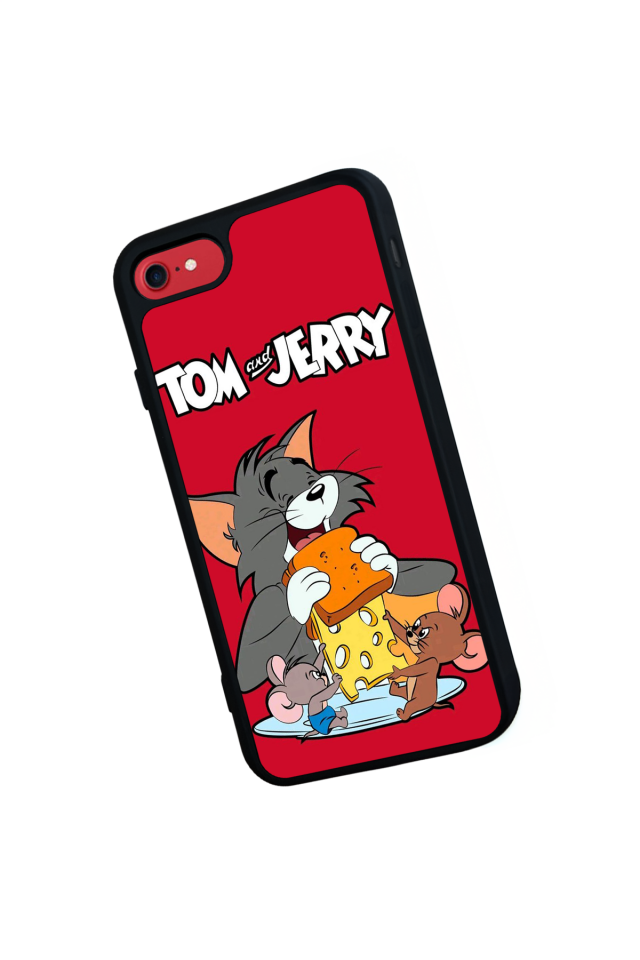 iPhone 8 Uyumlu Tom And Jerry Tasarımlı Glossy Premium Kılıf