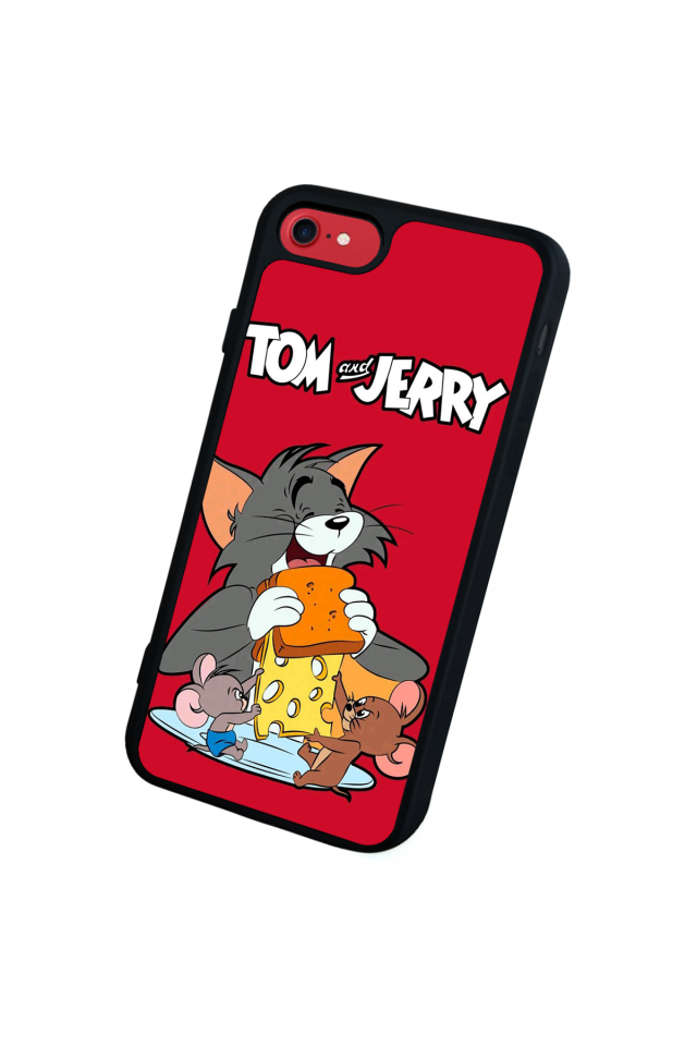 iPhone 8 Uyumlu Tom And Jerry Tasarımlı Glossy Premium Kılıf