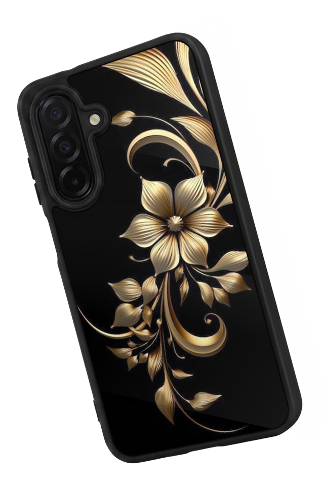Samsung Galaxy A26 Uyumlu Yaldizli Cicek Tasarımlı Glossy Premium Kılıf