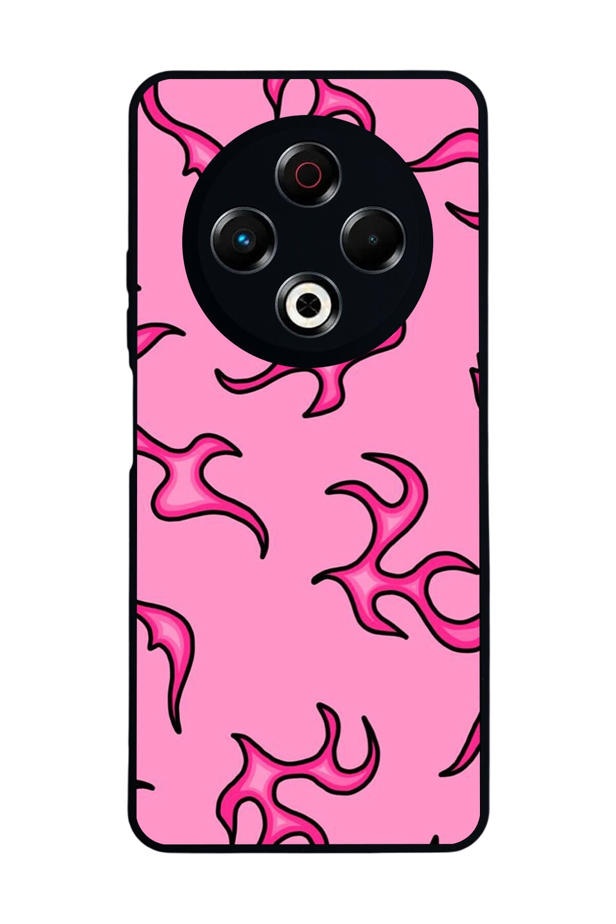 Tecno Spark 30 Uyumlu Retro Flame Patterns Tasarımlı Glossy Premium Kılıf