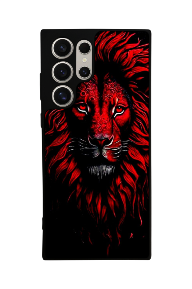Samsung Galaxy S23 Ultra Uyumlu Aslan Tasarımlı Glossy Premium Kılıf