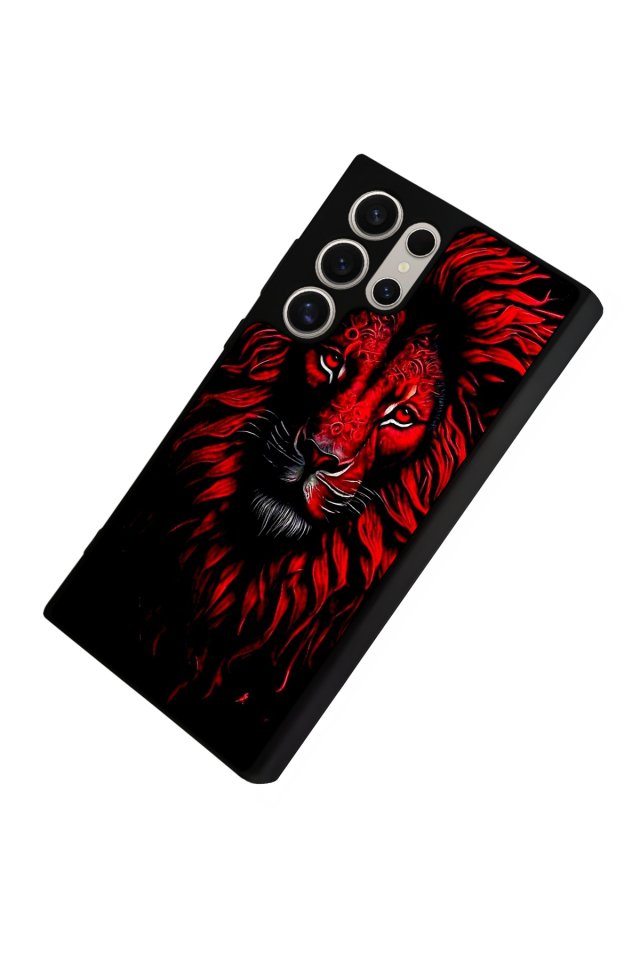 Samsung Galaxy S23 Ultra Uyumlu Aslan Tasarımlı Glossy Premium Kılıf