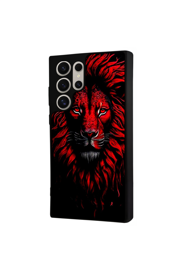 Samsung Galaxy S23 Ultra Uyumlu Aslan Tasarımlı Glossy Premium Kılıf