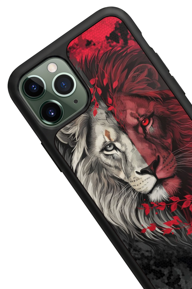 iPhone 11 Pro Uyumlu Aslan Tasarımlı Glossy Premium Kılıf