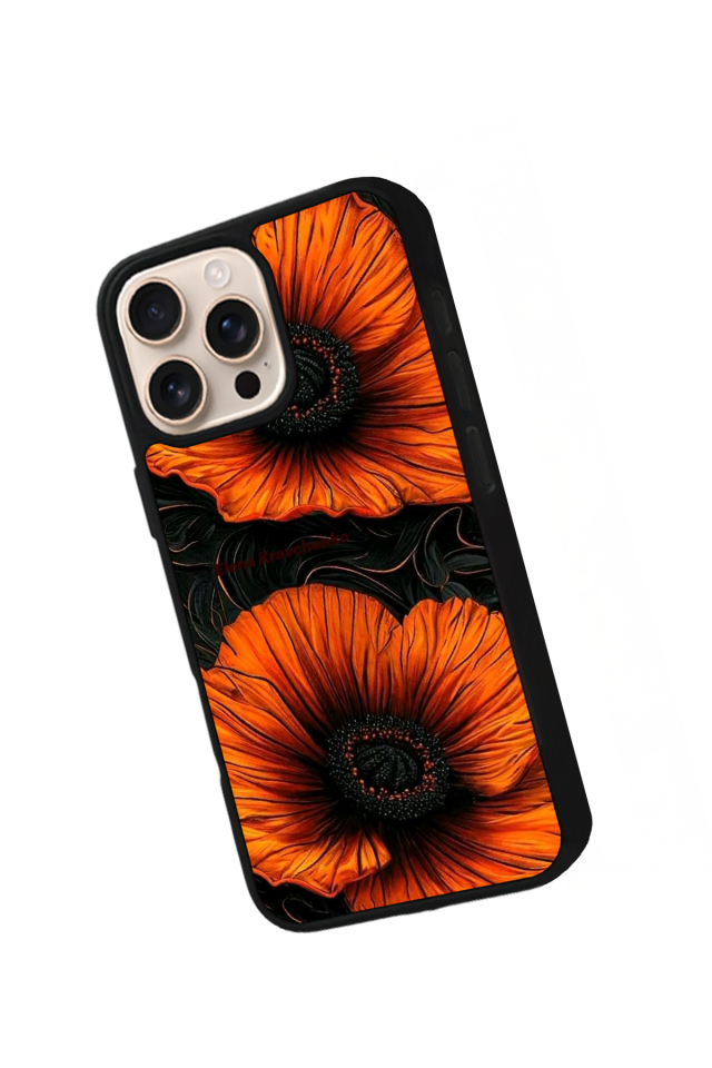 iPhone 16 Pro Uyumlu Botanik Tasarımlı Glossy Premium Kılıf