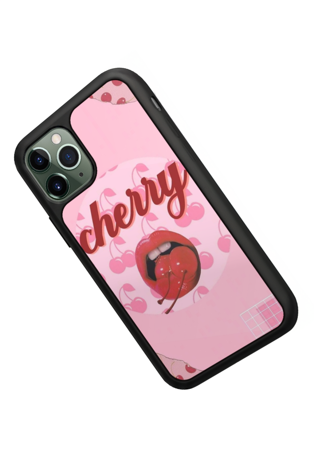 iPhone 11 Pro Max Uyumlu Kiraz Tasarımlı Glossy Premium Kılıf