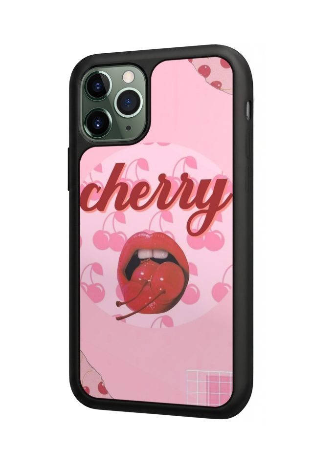 iPhone 11 Pro Max Uyumlu Kiraz Tasarımlı Glossy Premium Kılıf