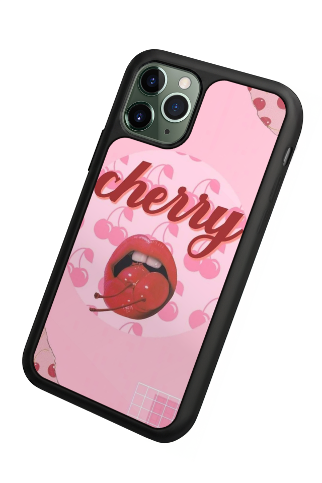 iPhone 11 Pro Max Uyumlu Kiraz Tasarımlı Glossy Premium Kılıf