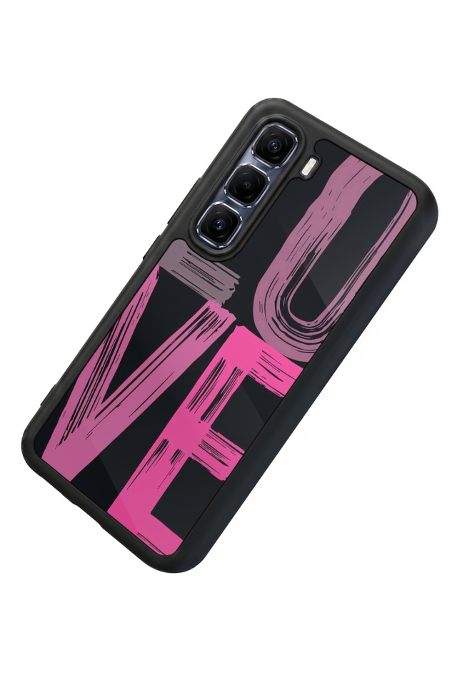 Infinix Hot 60 Pro Plus Uyumlu Love Tasarımlı Glossy Premium Kılıf