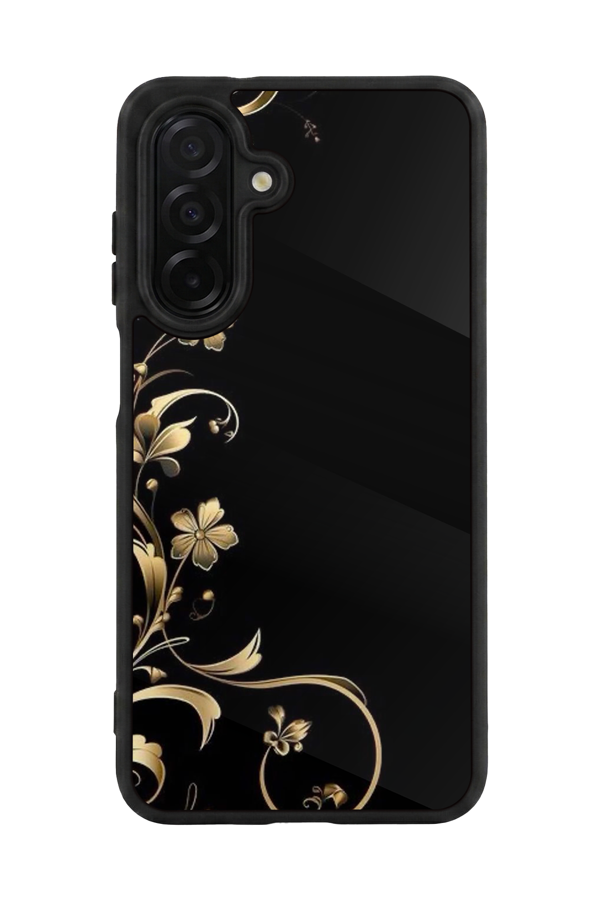 Samsung Galaxy A26 Uyumlu Yaldizli Cicek Tasarımlı Glossy Premium Kılıf