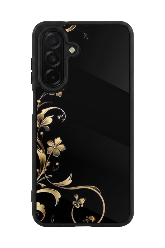Samsung Galaxy A26 Uyumlu Yaldizli Cicek Tasarımlı Glossy Premium Kılıf