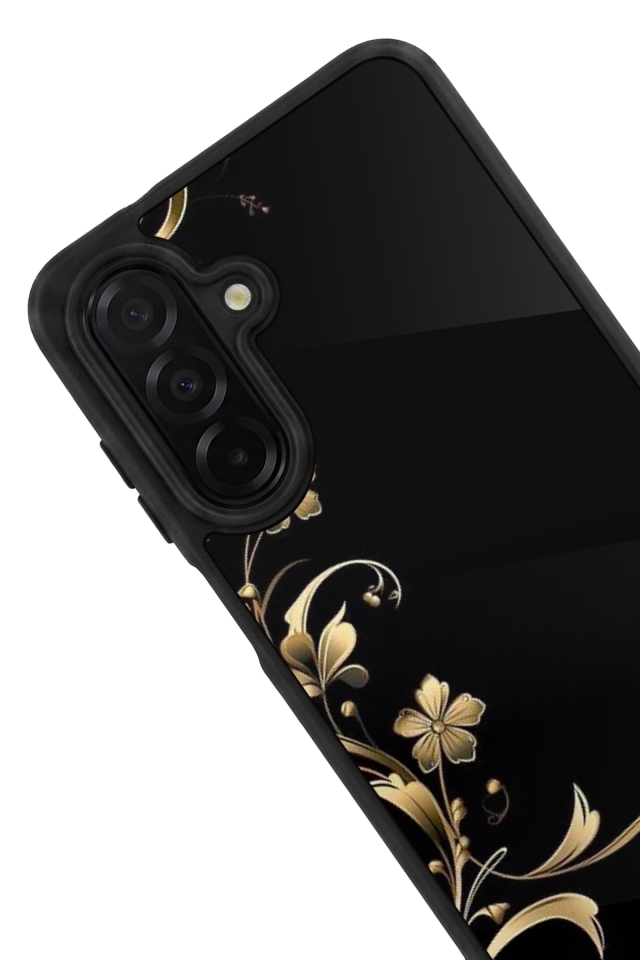 Samsung Galaxy A26 Uyumlu Yaldizli Cicek Tasarımlı Glossy Premium Kılıf