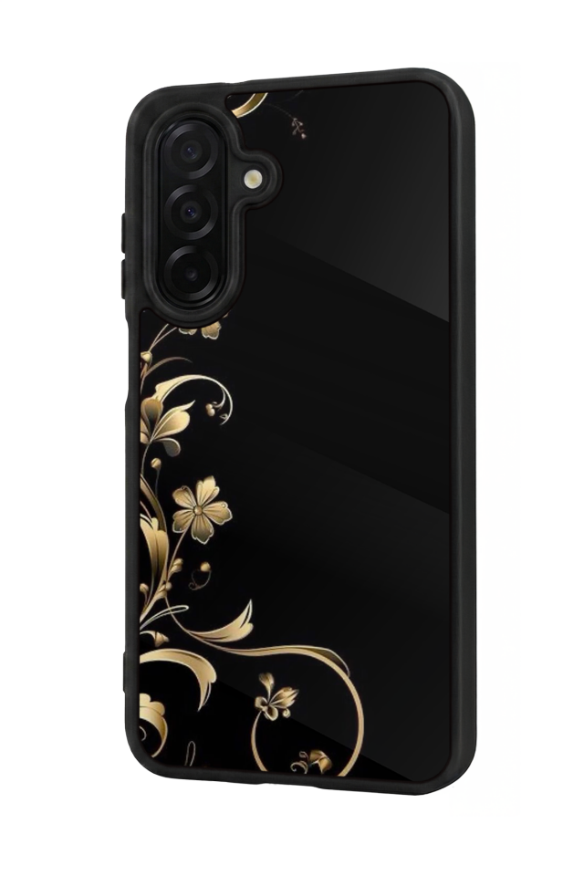 Samsung Galaxy A26 Uyumlu Yaldizli Cicek Tasarımlı Glossy Premium Kılıf