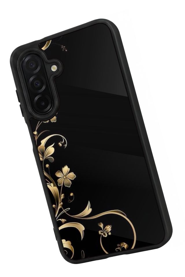Samsung Galaxy A26 Uyumlu Yaldizli Cicek Tasarımlı Glossy Premium Kılıf
