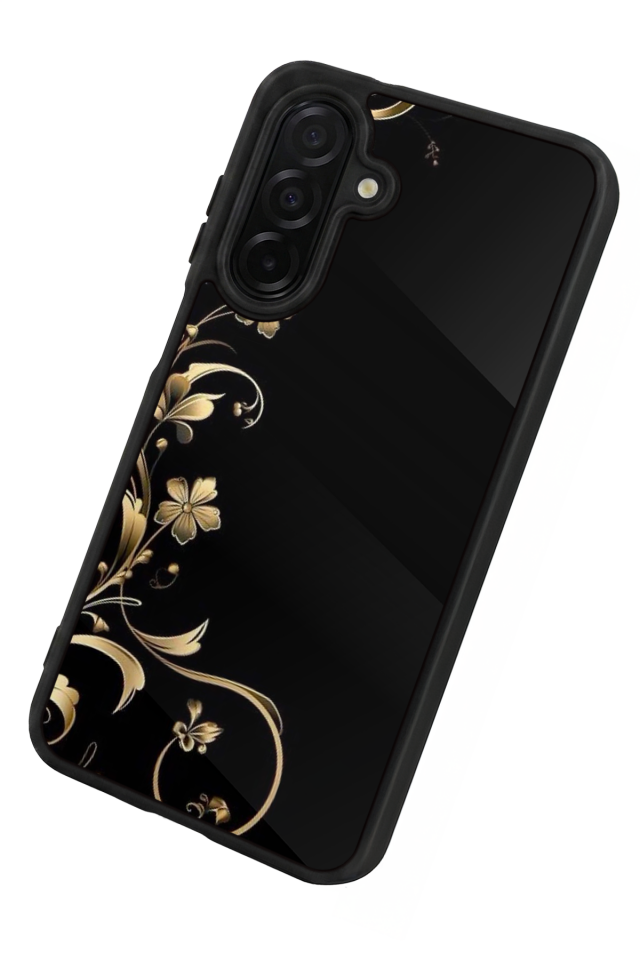 Samsung Galaxy A26 Uyumlu Yaldizli Cicek Tasarımlı Glossy Premium Kılıf