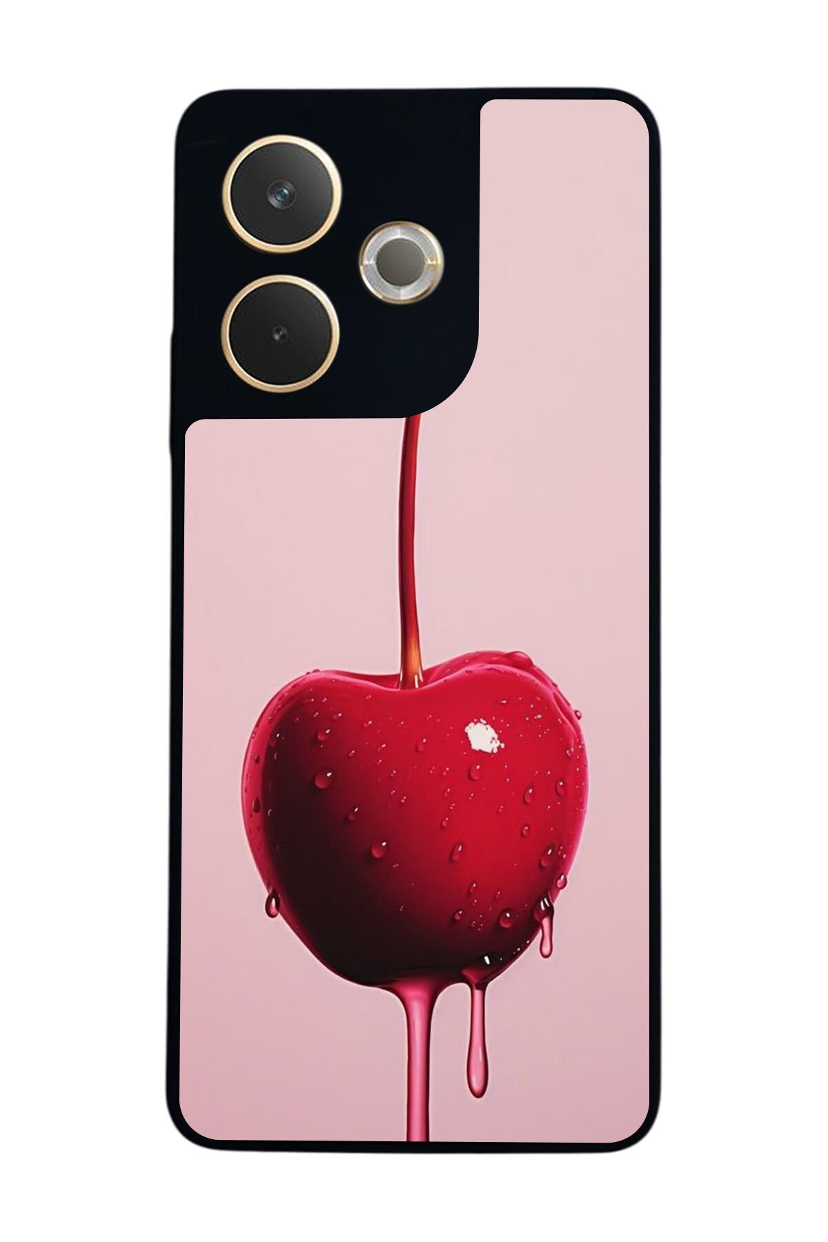 Oppo A5 Pro Uyumlu Kiraz Tasarımlı Glossy Premium Kılıf