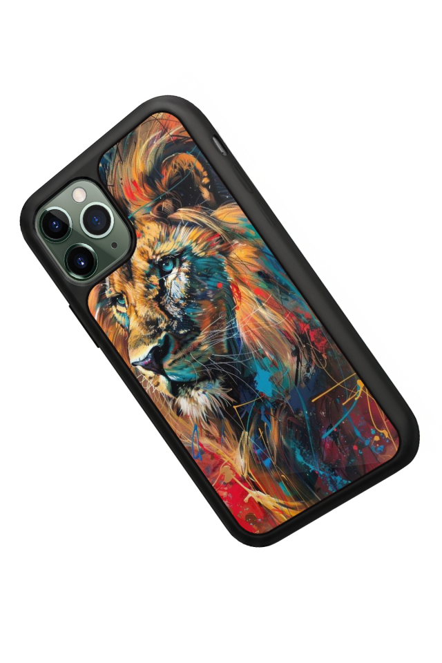 iPhone 11 Pro Uyumlu Aslan Tasarımlı Glossy Premium Kılıf