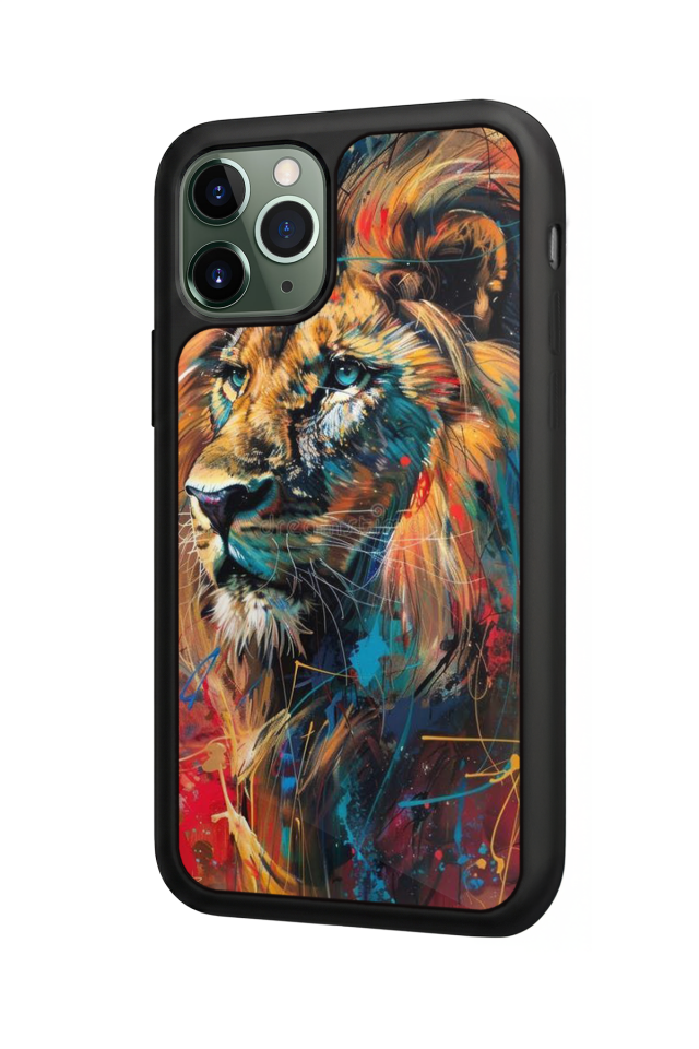 iPhone 11 Pro Uyumlu Aslan Tasarımlı Glossy Premium Kılıf