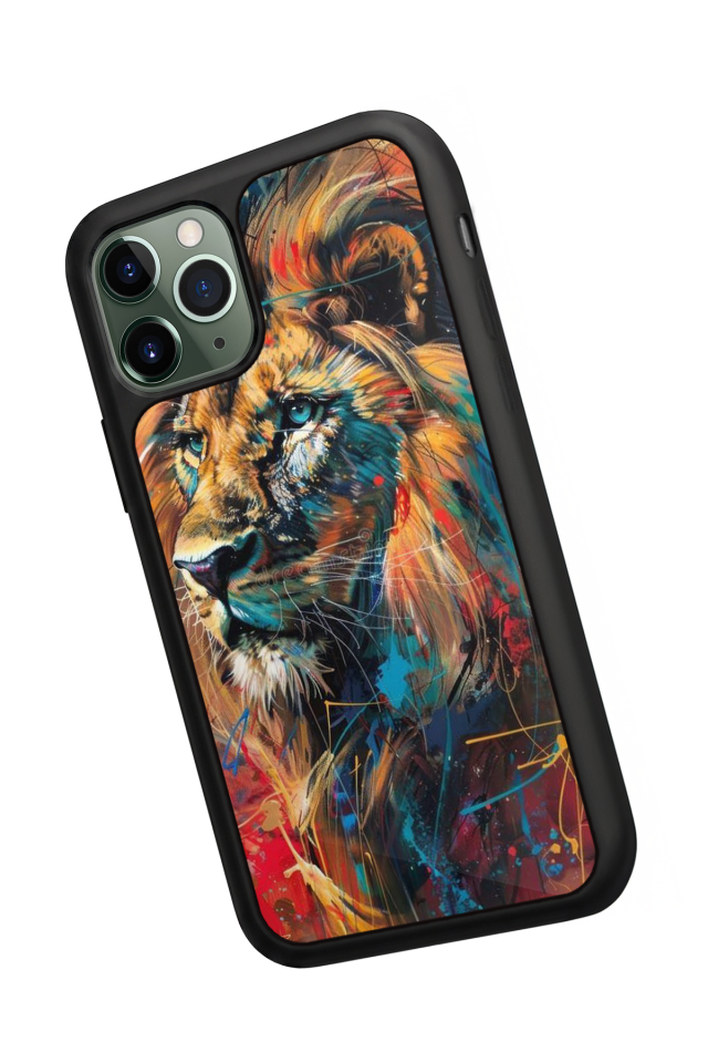 iPhone 11 Pro Uyumlu Aslan Tasarımlı Glossy Premium Kılıf