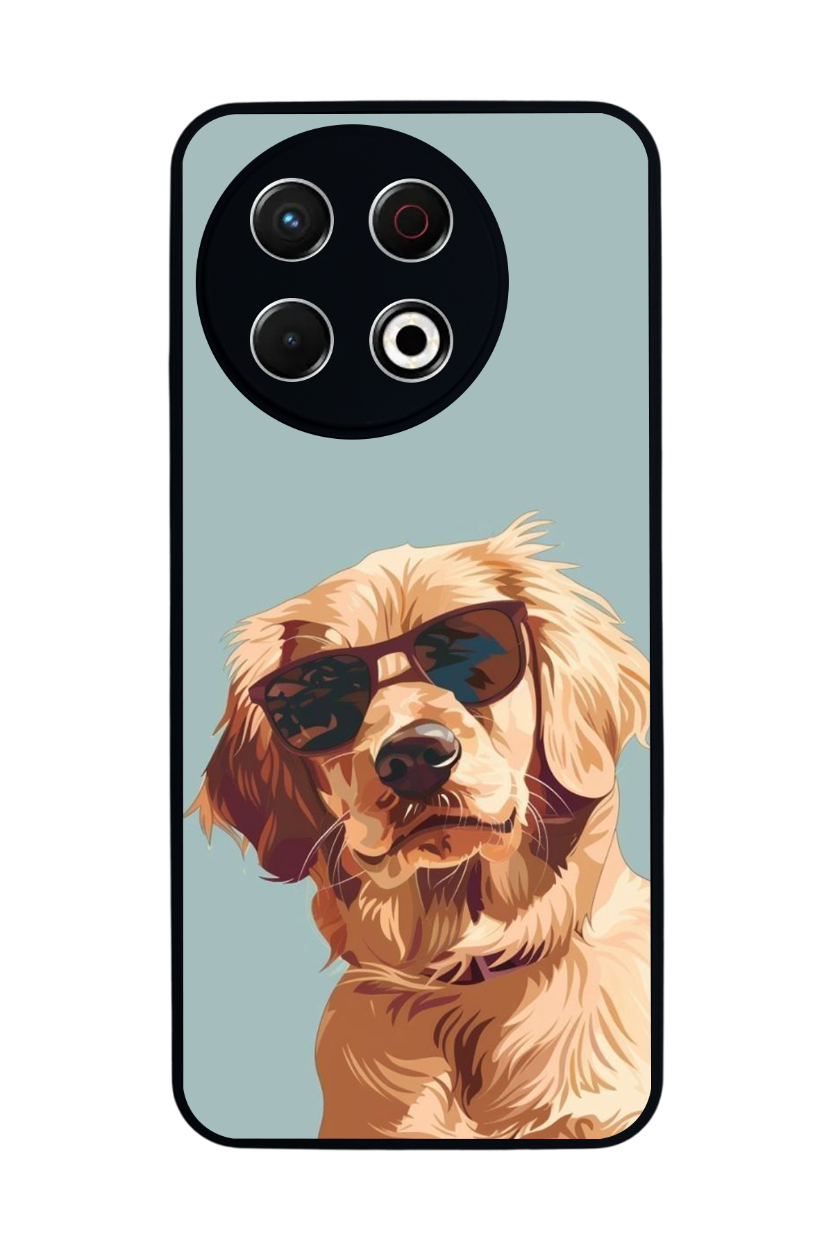 Tecno Spark 30 Pro Uyumlu Golden Kopek Tasarımlı Glossy Premium Kılıf