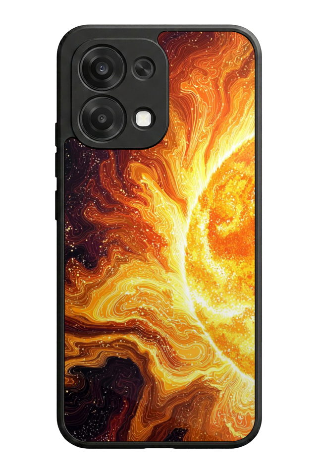 Oppo A6 Pro Uyumlu Güneş Tasarımlı Glossy Premium Kılıf