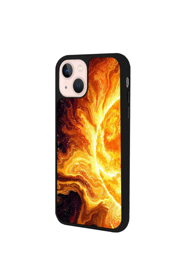 iPhone 13 Mini Uyumlu Güneş Tasarımlı Glossy Premium Kılıf