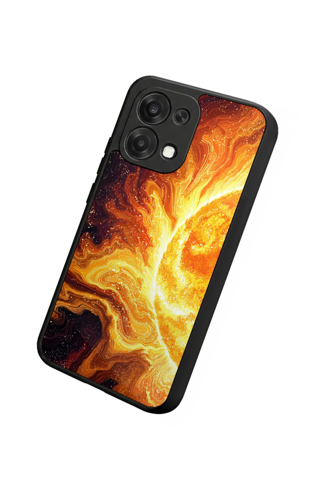Oppo A6 Pro Uyumlu Güneş Tasarımlı Glossy Premium Kılıf