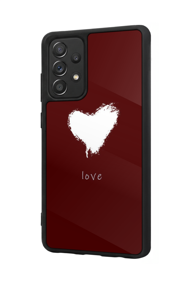 Samsung Galaxy A72 Uyumlu Kalp Love Tasarımlı Glossy Premium Kılıf