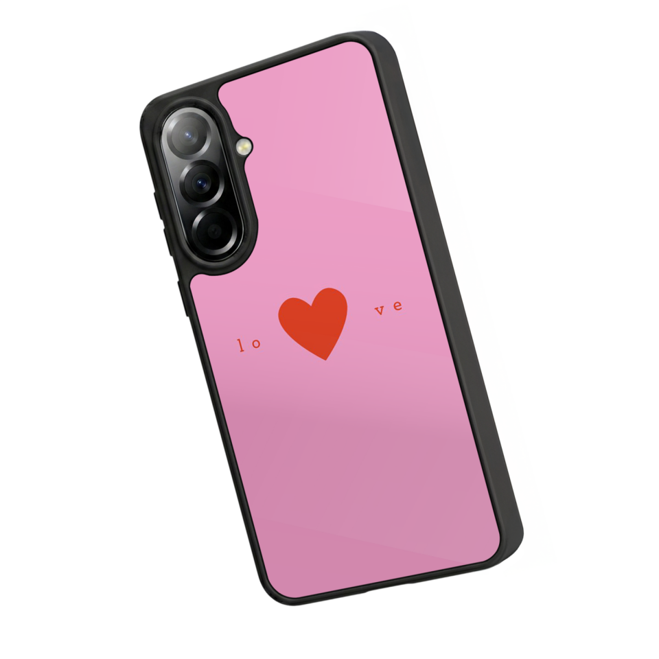 Samsung Galaxy A57 Uyumlu Kalp Love Tasarımlı Glossy Premium Kılıf
