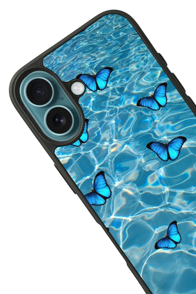 iPhone 16 Uyumlu Kelebek Tasarımlı Glossy Premium Kılıf