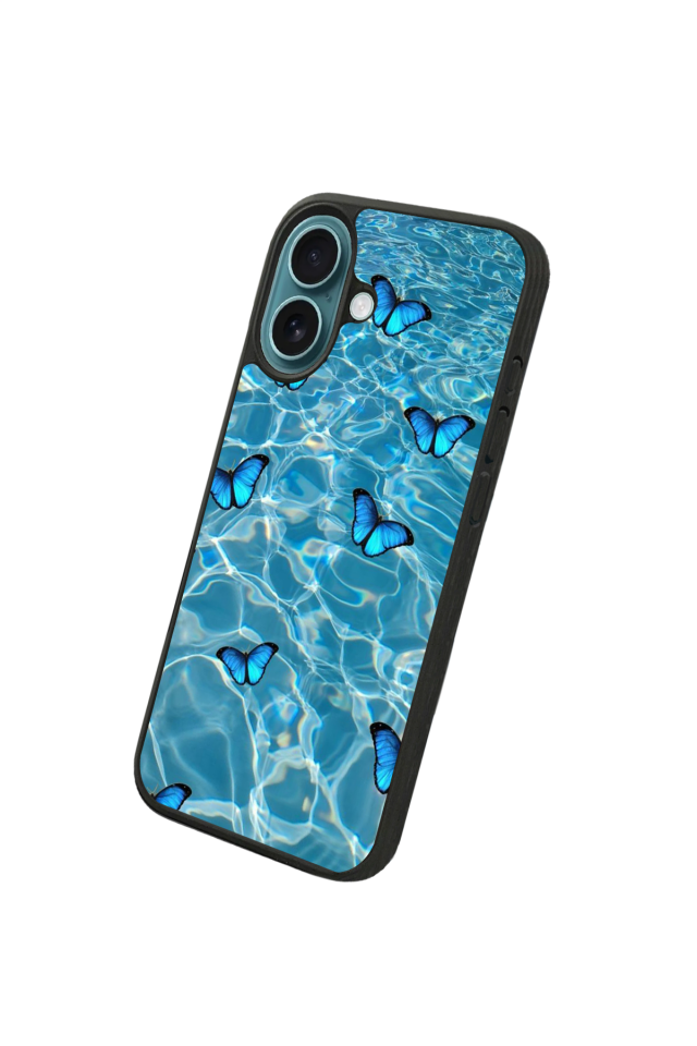 iPhone 16 Uyumlu Kelebek Tasarımlı Glossy Premium Kılıf