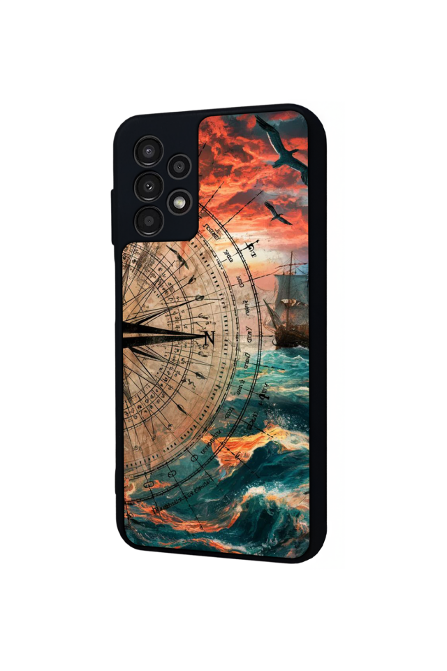 Samsung Galaxy A13 Uyumlu Pusula Tasarımlı Glossy Premium Kılıf