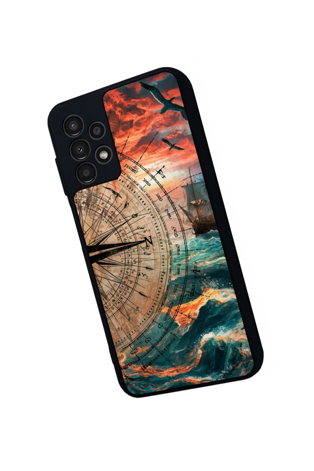 Samsung Galaxy A13 Uyumlu Pusula Tasarımlı Glossy Premium Kılıf