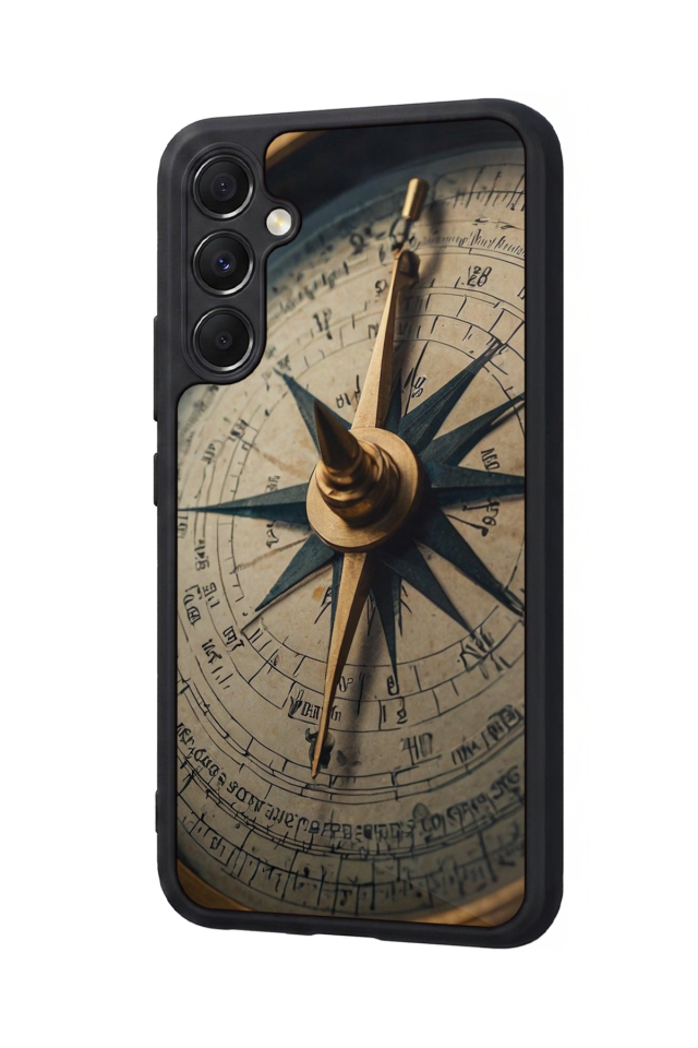 Samsung Galaxy M34 Uyumlu Pusula Tasarımlı Glossy Premium Kılıf