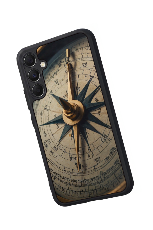 Samsung Galaxy M34 Uyumlu Pusula Tasarımlı Glossy Premium Kılıf