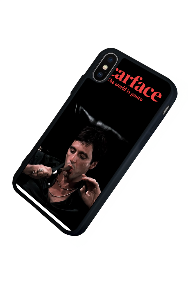 iPhone XS Max Uyumlu Scarface Tasarımlı Glossy Premium Kılıf