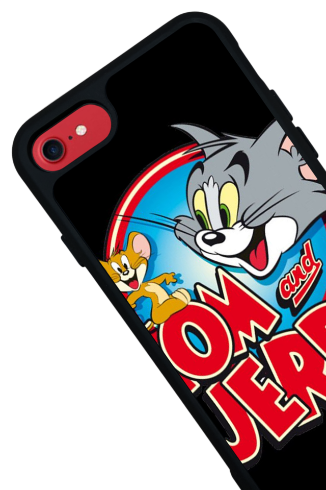 iPhone 8 Uyumlu Tom And Jerry Tasarımlı Glossy Premium Kılıf