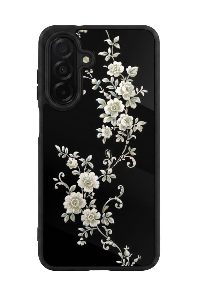Samsung Galaxy A26 Uyumlu Yaldizli Cicek Tasarımlı Glossy Premium Kılıf