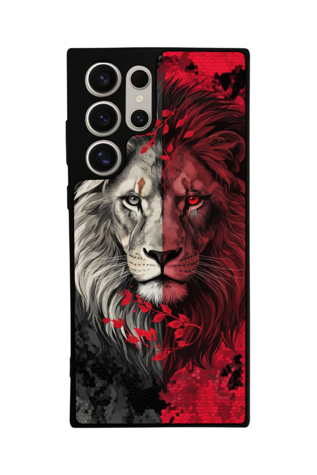 Samsung Galaxy S23 Ultra Uyumlu Aslan Tasarımlı Glossy Premium Kılıf