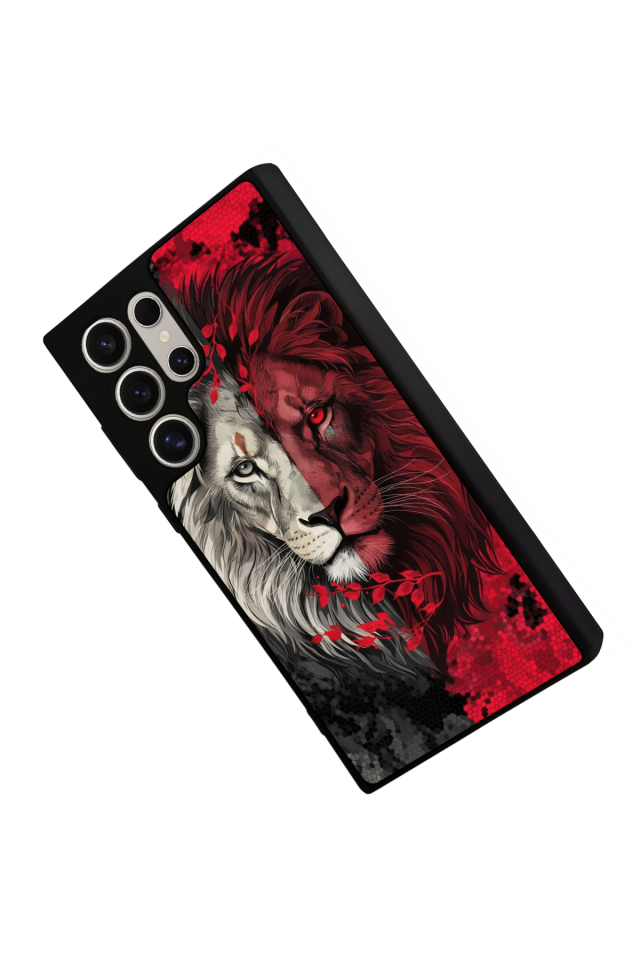 Samsung Galaxy S23 Ultra Uyumlu Aslan Tasarımlı Glossy Premium Kılıf