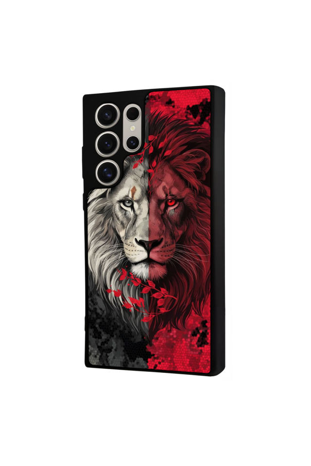 Samsung Galaxy S23 Ultra Uyumlu Aslan Tasarımlı Glossy Premium Kılıf