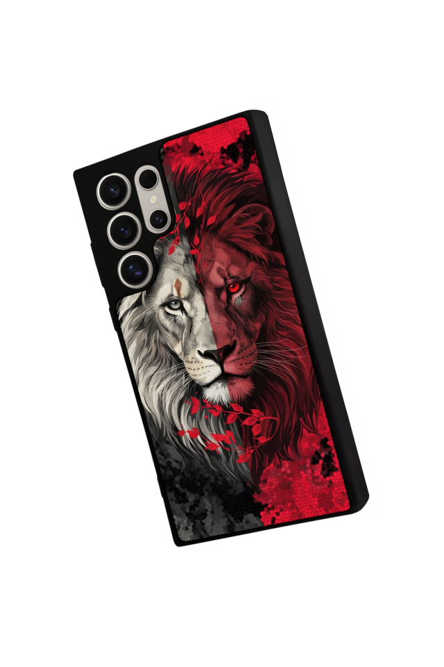 Samsung Galaxy S23 Ultra Uyumlu Aslan Tasarımlı Glossy Premium Kılıf