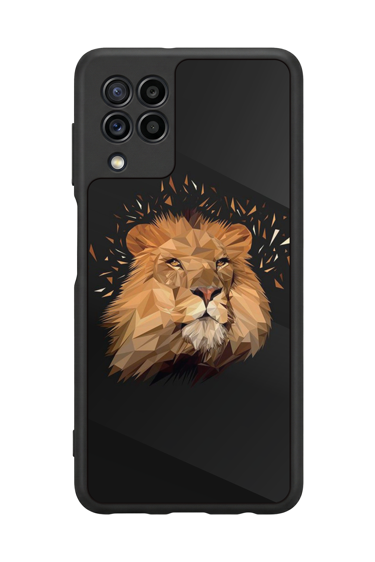 Samsung Galaxy M22 Uyumlu Aslan Tasarımlı Glossy Premium Kılıf