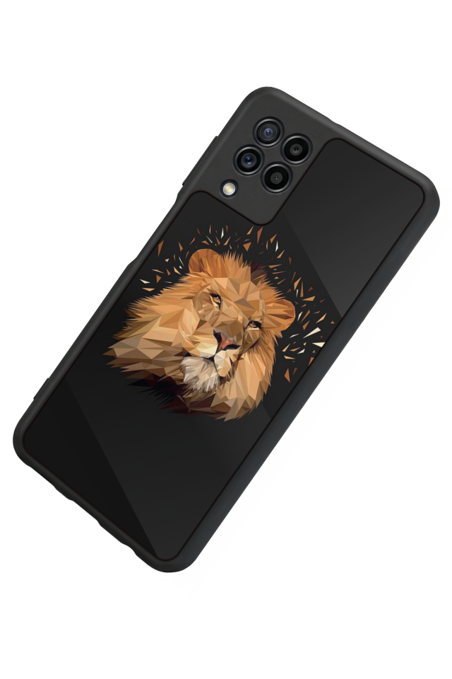 Samsung Galaxy M22 Uyumlu Aslan Tasarımlı Glossy Premium Kılıf